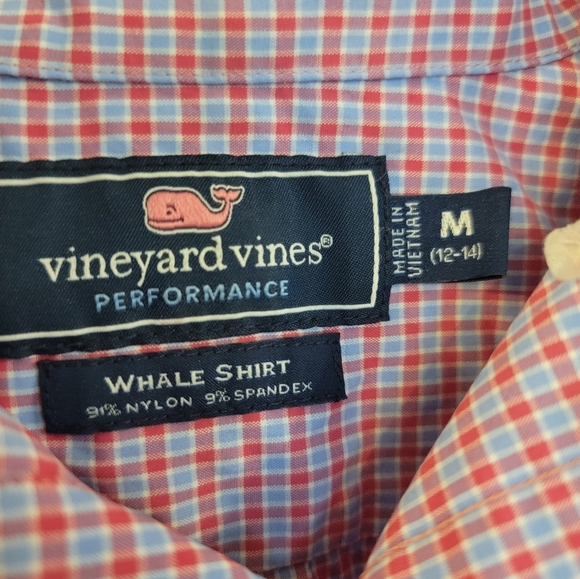 Vineyard Vines Performance Whale Shirt Boys Size Medium 12-14 Button Down Polo - Picture 5 of 10